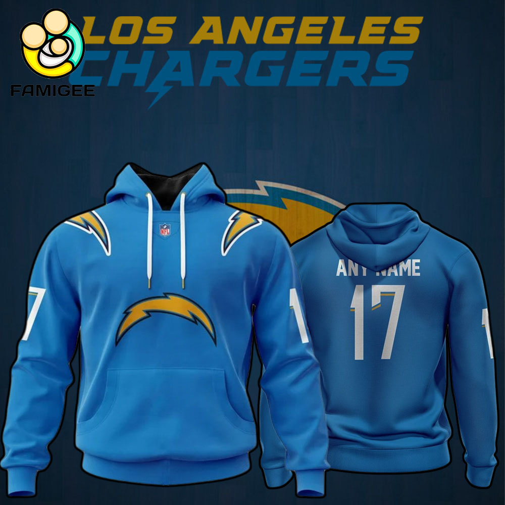 NFL Los Angeles Chargers Specialized Design Personalized Letters Hoodie NFL Los Angeles Chargers Specialized Design Personalized Letters Hoodie