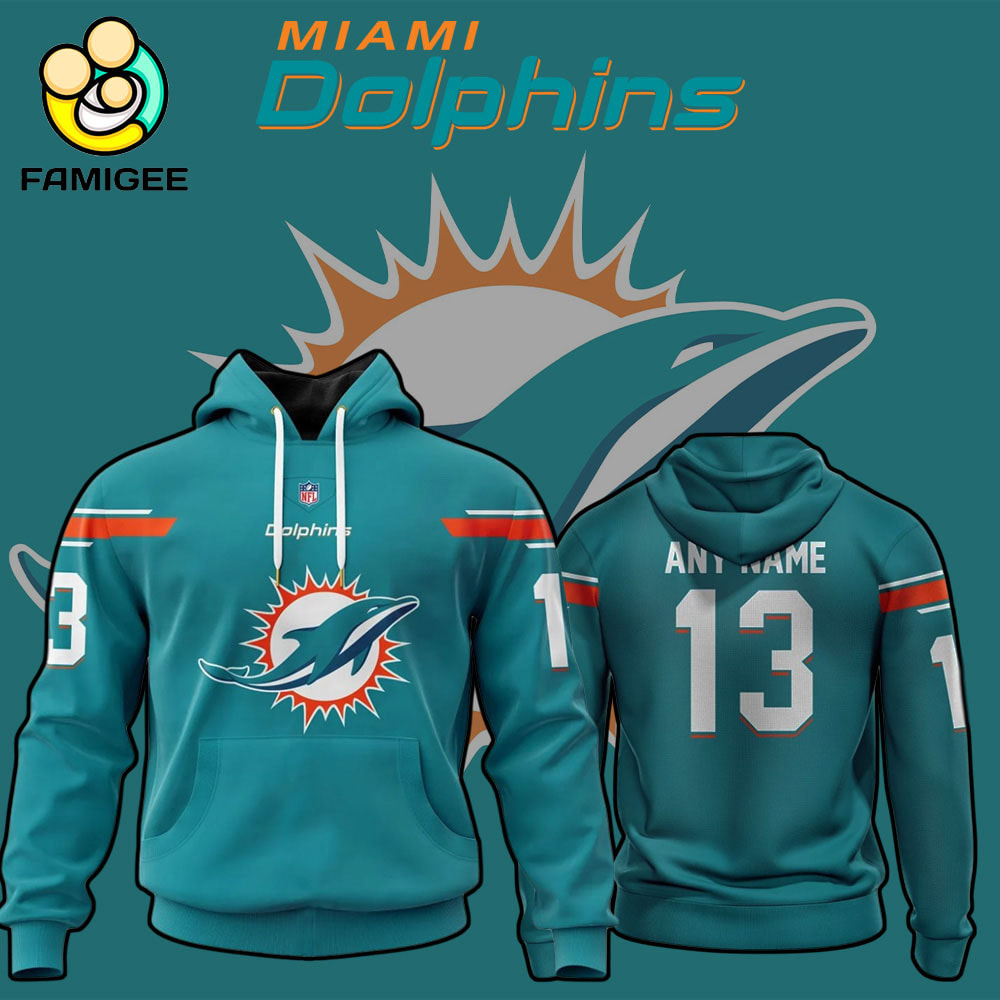 NFL Miami Dolphins Specialized Design Personalized Letters Hoodie NFL Miami Dolphins Specialized Design Personalized Letters Hoodie