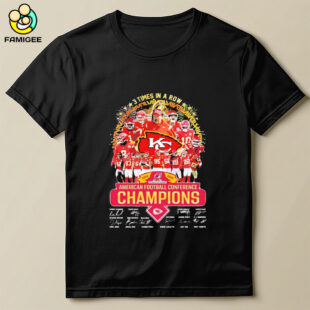 3 Times In A Row American Football Conference Champions Kansas City Chiefs Shirt