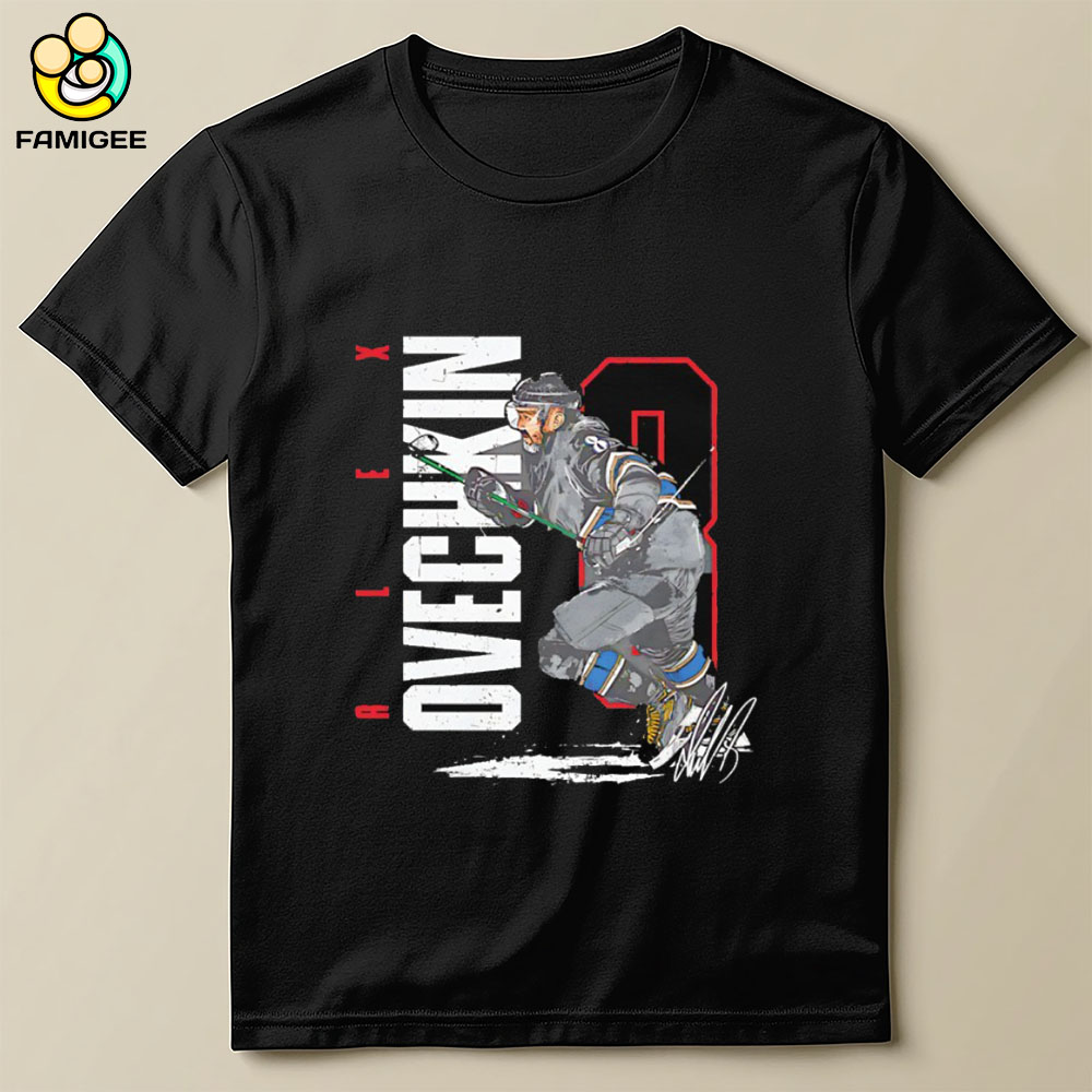 Alex Ovechkin 8 Washington Capitals Hockey Vertical Signature Shirt Alex Ovechkin 8 Washington Capitals Hockey Vertical Signature Shirt