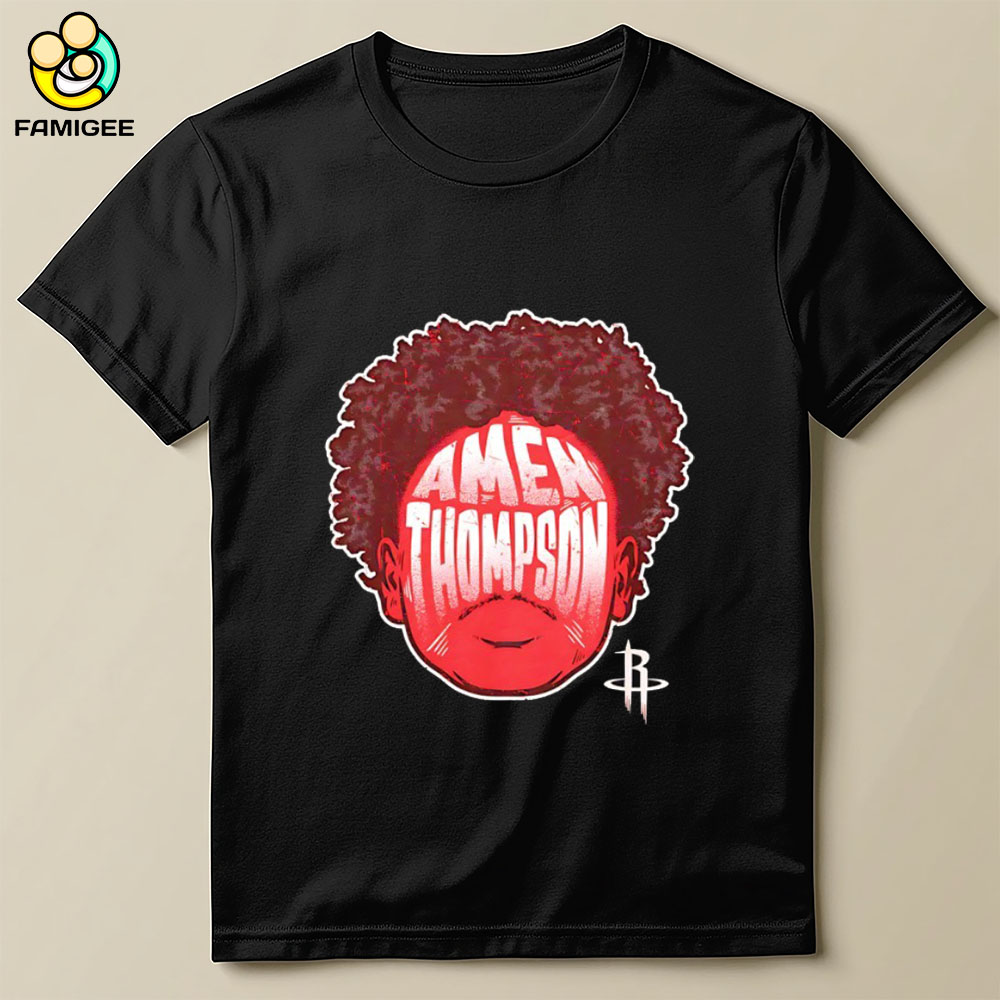 Amen Thompson Houston Rockets Player Silhouette Shirt Amen Thompson Houston Rockets Player Silhouette Shirt