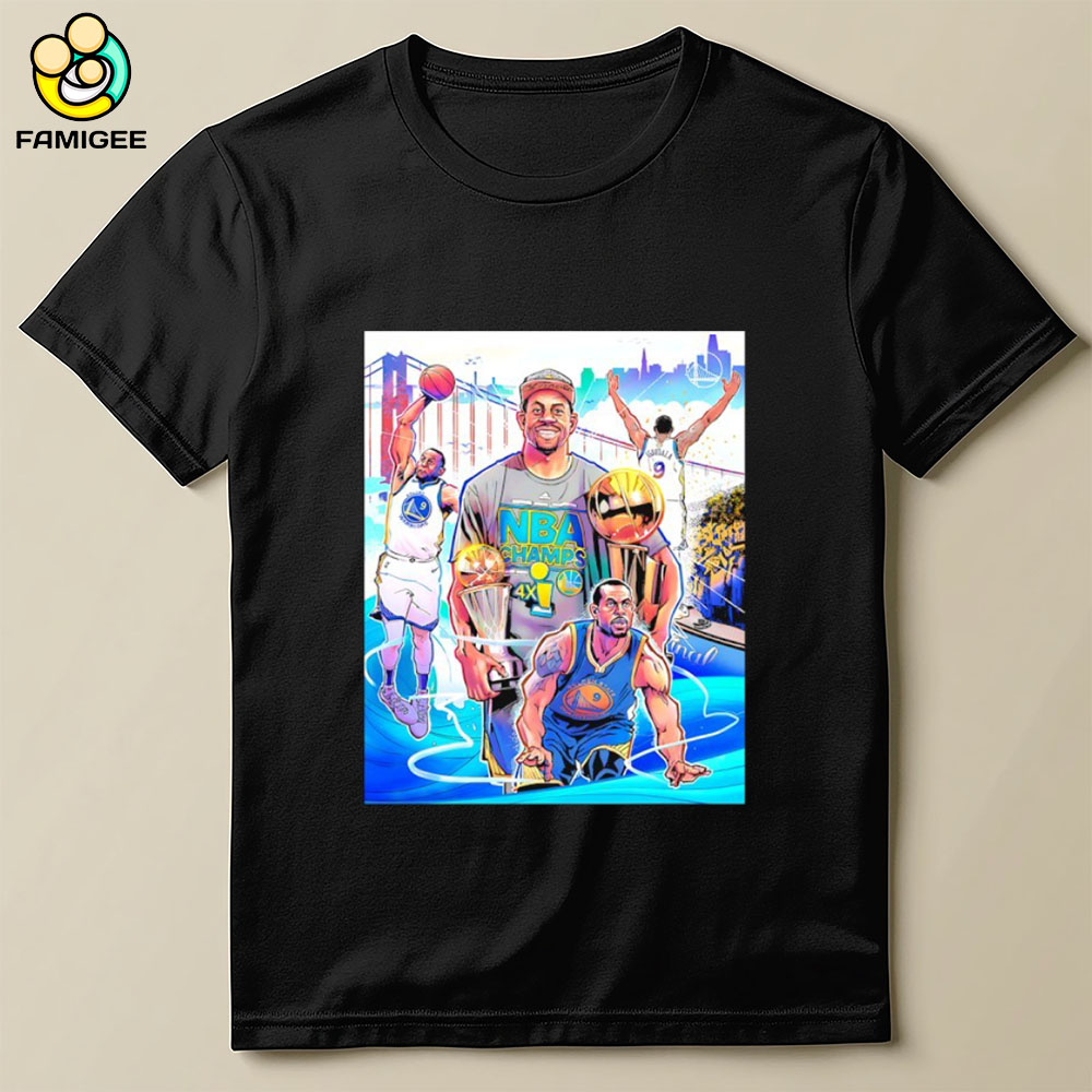 Andre Iguodala No. 9 Golden State Warriors Nba Champs 4x Comic Shirt Andre Iguodala No. 9 Golden State Warriors Nba Champs 4x Comic Shirt