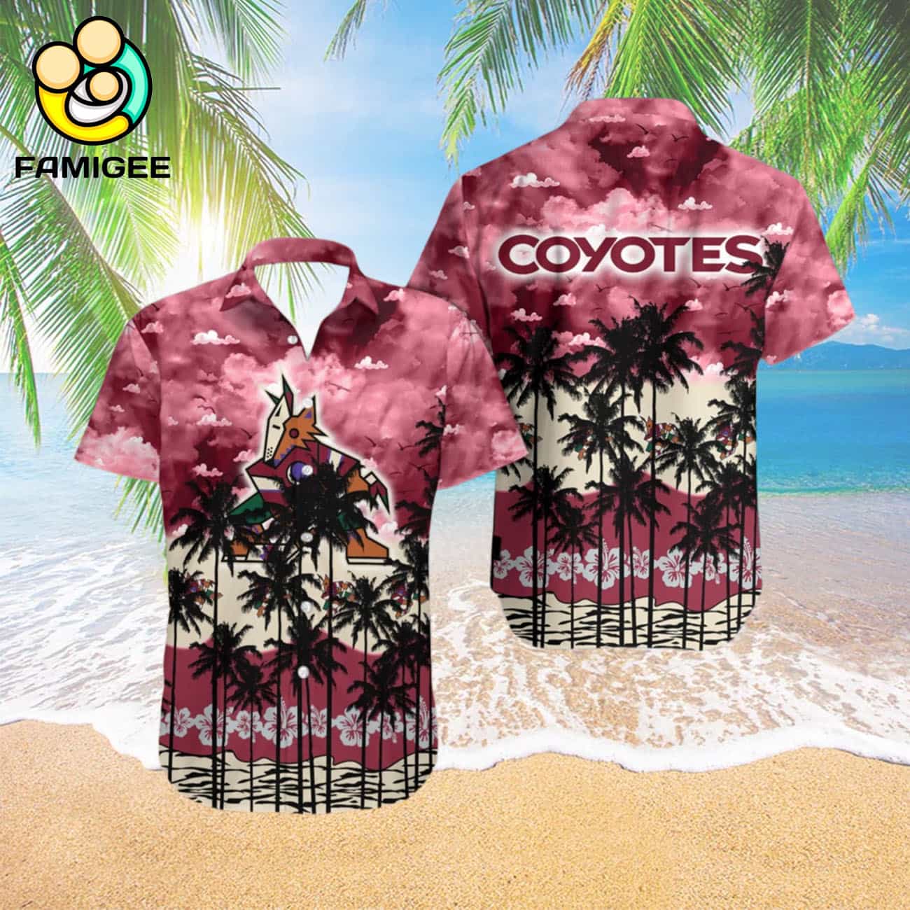 Arizona Coyotes Tree Hawaiian Shirt Arizona Coyotes Tree Hawaiian Shirt