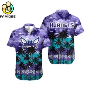 Charlotte Hornets Tree Aloha Hawaiian Shirt 1