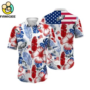Custom Name Nfl Philadelphia Eagles Hawaiian Shirt 1
