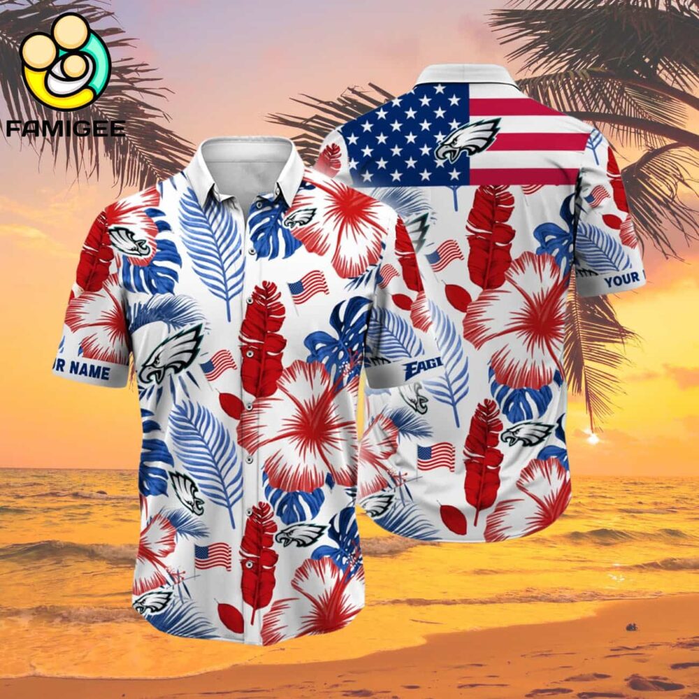 Custom Name Nfl Philadelphia Eagles Hawaiian Shirt 2