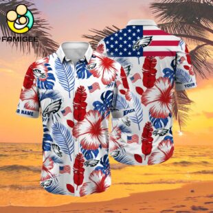 Custom Name Nfl Philadelphia Eagles Hawaiian Shirt 2