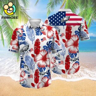 Custom Name Nfl Philadelphia Eagles Hawaiian Shirt 3