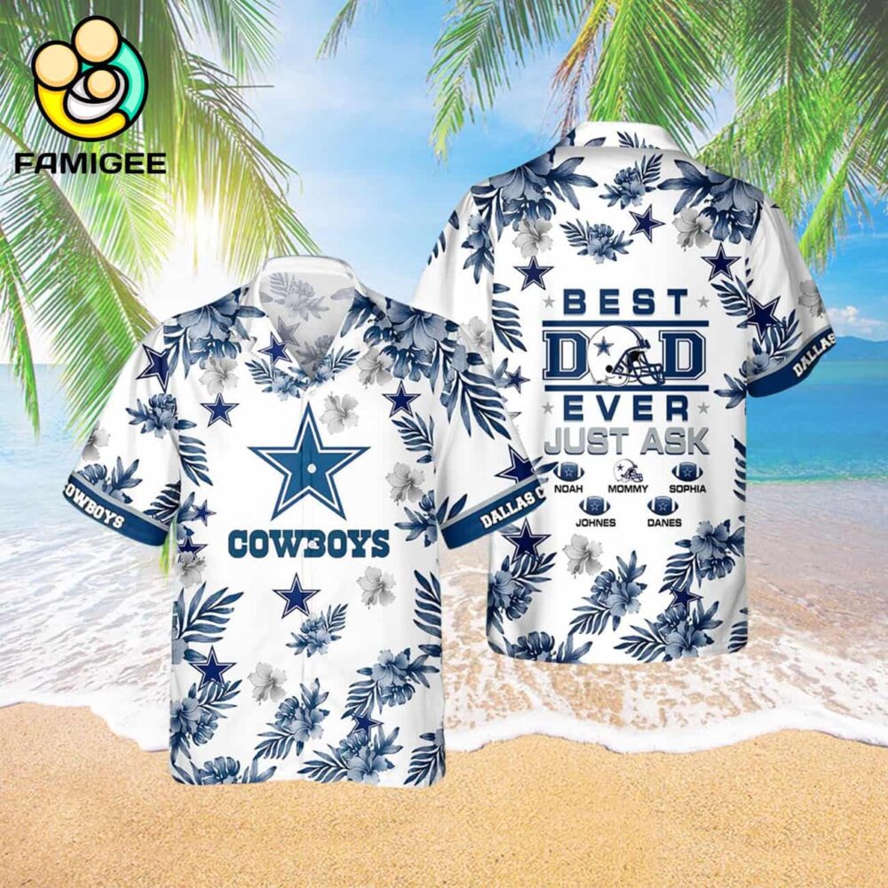 Dallas Cowboys Best Dad Ever Custom Family Name Best Gift For Dad Hawaiian Shirt 3