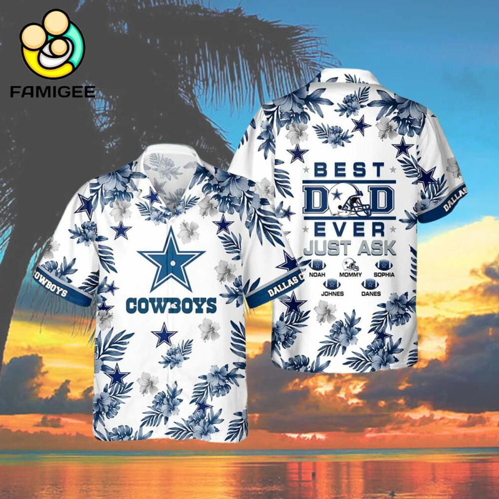 Dallas Cowboys Best Dad Ever Custom Family Name Best Gift For Dad Hawaiian Shirt 4