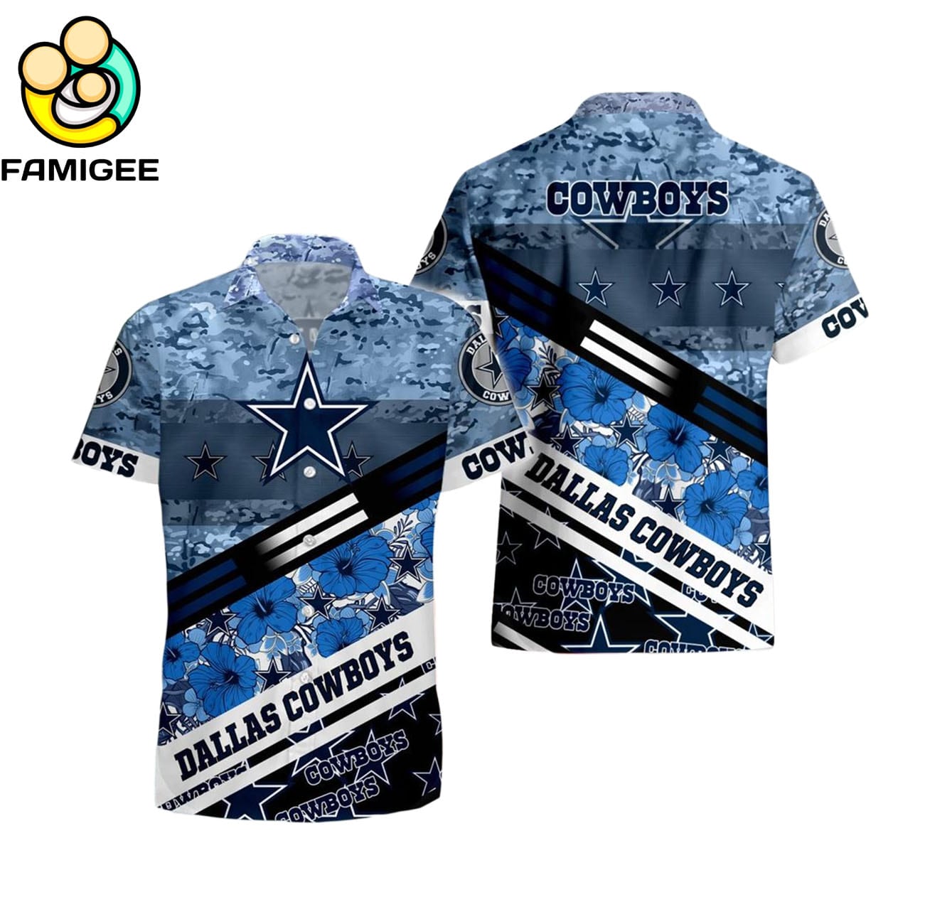 Dallas Cowboys Nfl 3d Camo Floral T Hawaiian Shirt Dallas Cowboys Nfl 3d Camo Floral T Hawaiian Shirt