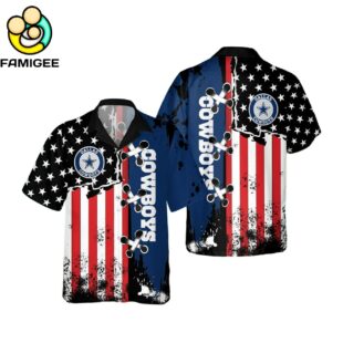 Dallas Cowboys Nfl American Flag Color Independence Day Hawaiian Shirt 1