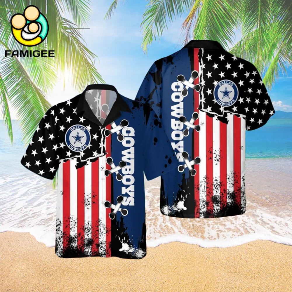 Dallas Cowboys Nfl American Flag Color Independence Day Hawaiian Shirt 3