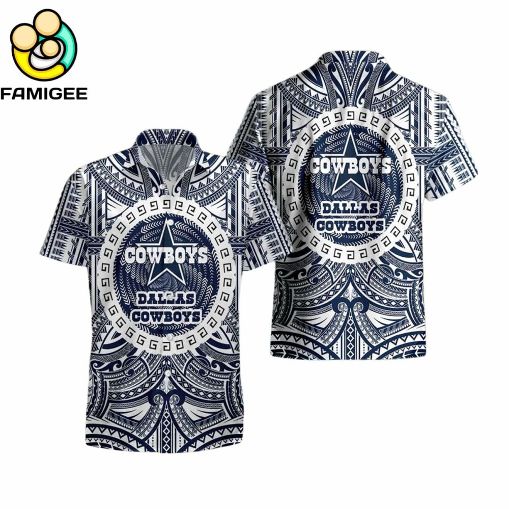 Dallas Cowboys Nfl Polynesian Tattoo Aloha Hawaiian Shirt 1