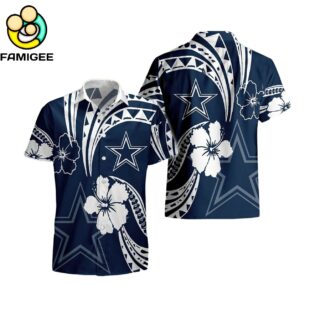 Dallas Cowboys Polynesian Design Tribal Tattoo Hawaiian Shirt 1