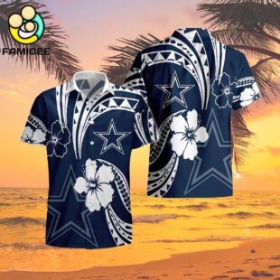 Dallas Cowboys Polynesian Design Tribal Tattoo Hawaiian Shirt 2
