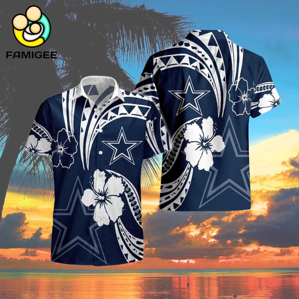 Dallas Cowboys Polynesian Design Tribal Tattoo Hawaiian Shirt 4