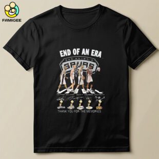 End Of An Era San Antonio Spurs Signature Thank You For The Memories Walking Shirt