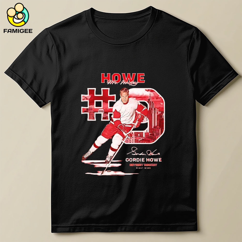 Gordie Howe #9 Detroit Red Wings Hockey Throwback Signature Shirt Gordie Howe #9 Detroit Red Wings Hockey Throwback Signature Shirt