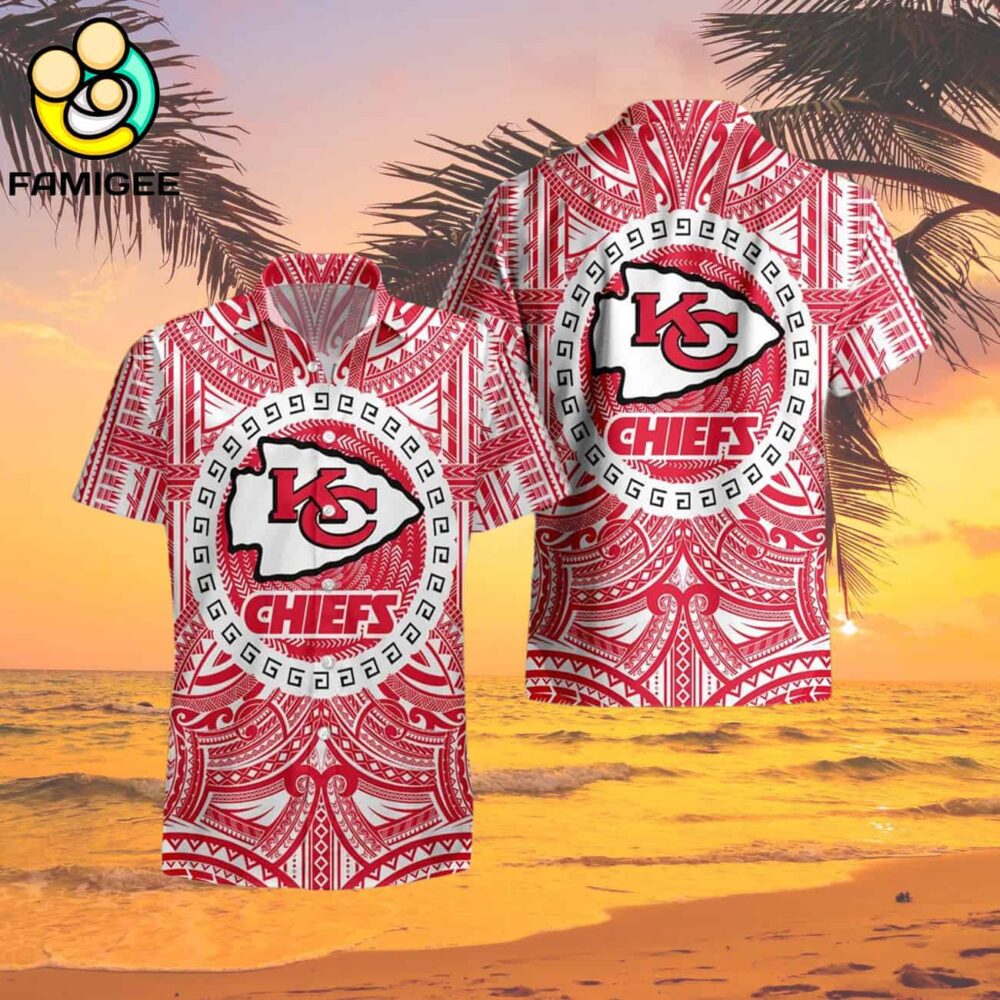 Kansas City Chiefs Nfl Polynesian Tattoo Aloha Hawaiian Shirt 2