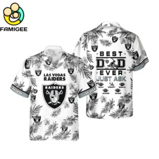 Las Vegas Raiders Best Dad Ever Custom Family Name Best Gift For Dad Hawaiian Shirt 1