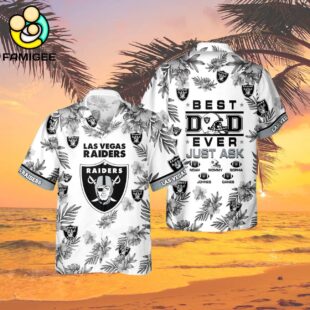 Las Vegas Raiders Best Dad Ever Custom Family Name Best Gift For Dad Hawaiian Shirt 2