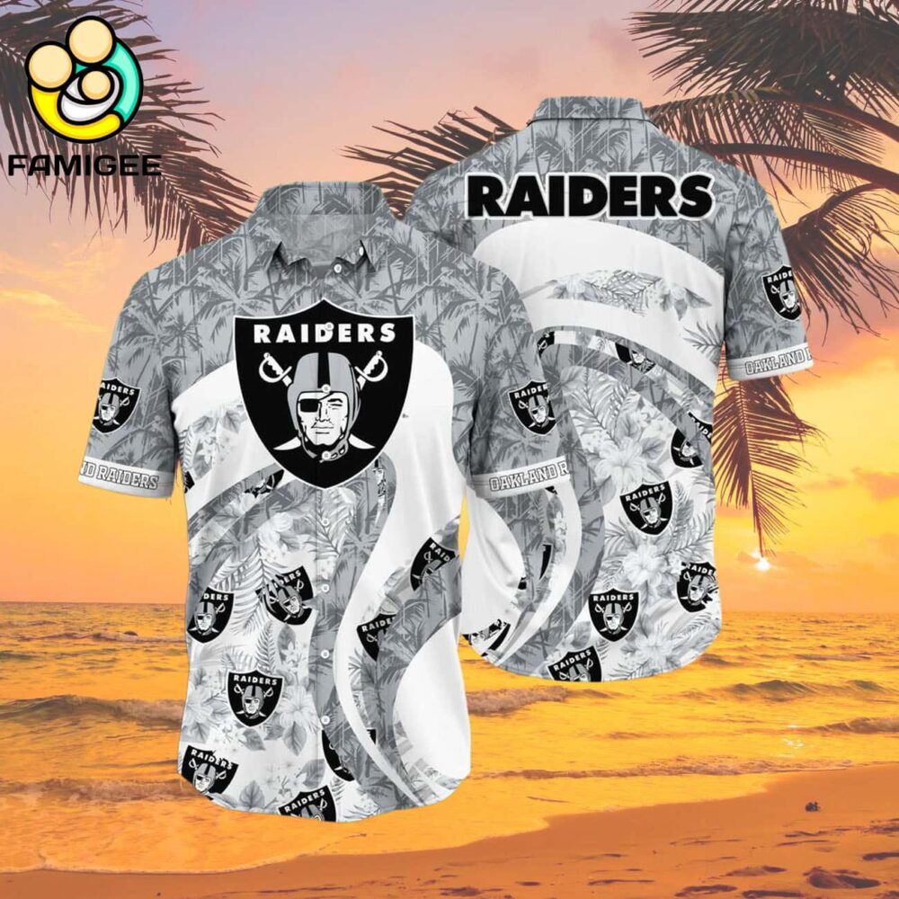 Las Vegas Raiders Graphic Floral Tropical Pattern For Fans Hawaiian Shirt 2