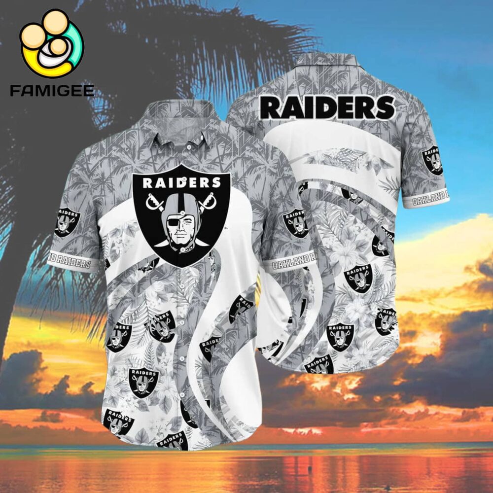 Las Vegas Raiders Graphic Floral Tropical Pattern For Fans Hawaiian Shirt 4