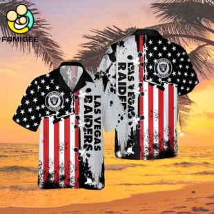 Las Vegas Raiders Nfl American Flag Color Independence Day Hawaiian Shirt 2