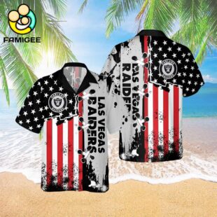Las Vegas Raiders Nfl American Flag Color Independence Day Hawaiian Shirt 3