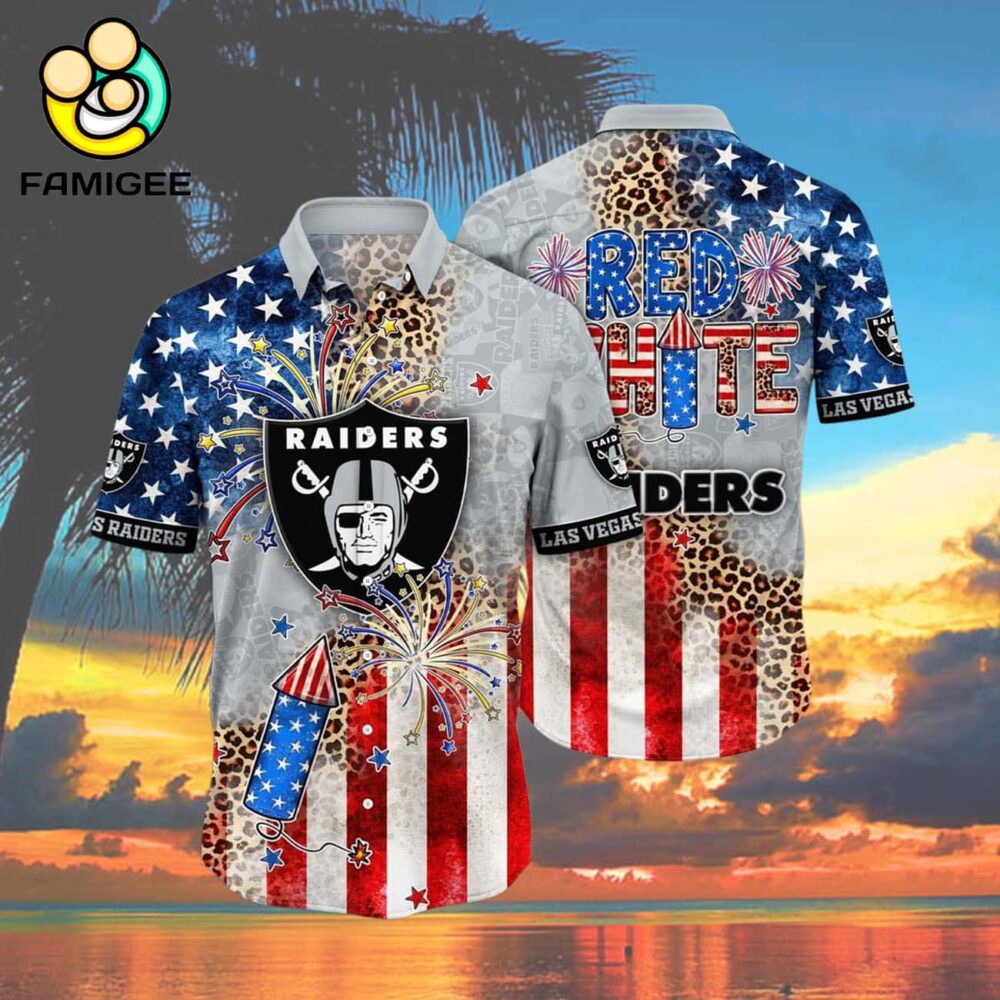 Las Vegas Raiders Nfl T Independence Day New Summer Hawaiian Shirt 4