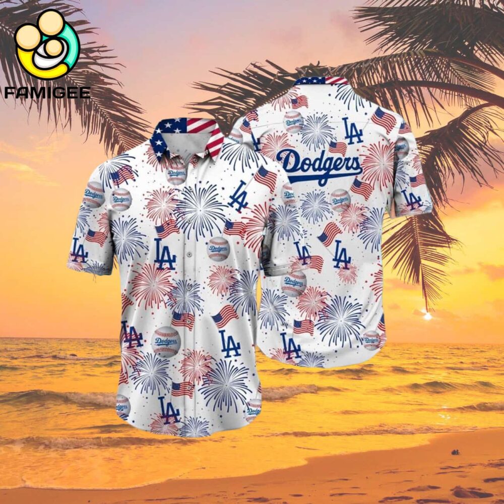 Los Angeles Dodgers Mlb Happy 4th Of July Usa Hawaiian Shirt 2
