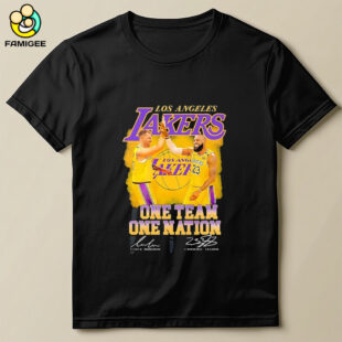 Los Angeles Lakers One Team One Nation Luka Doncic Lebron James Signature Shirt