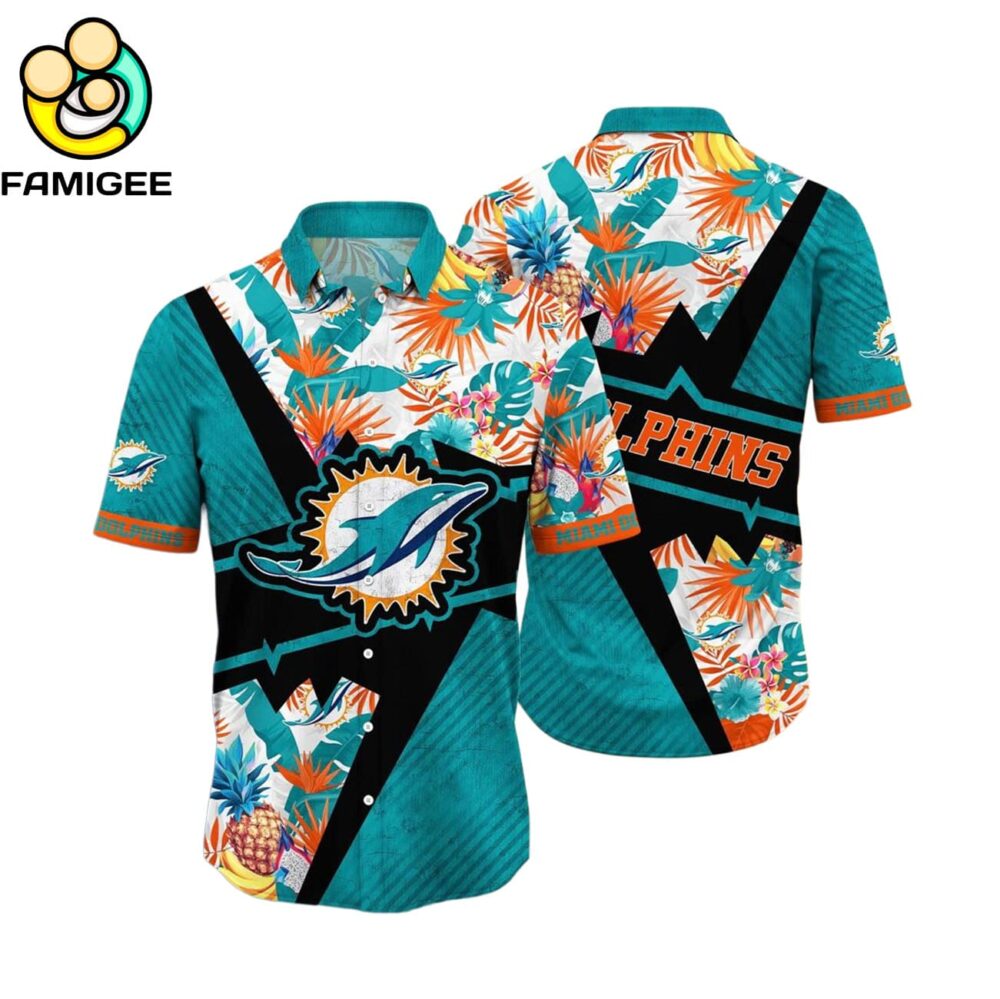 Miami Dolphins And T For Fans Custom Name Summer Football s Hawaiian Shirt 1