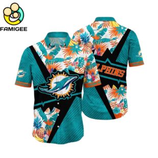 Miami Dolphins And T For Fans Custom Name Summer Football s Hawaiian Shirt 1