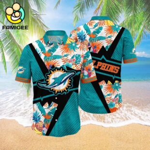 Miami Dolphins And T For Fans Custom Name Summer Football s Hawaiian Shirt 3
