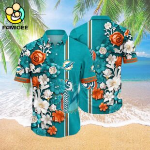 Miami Dolphins Flower For Fans New Summer Aloha Football Hawaiian Shirt 3