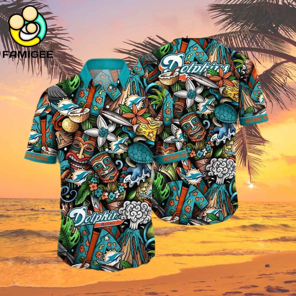 Miami Dolphins For Fans Custom Summer Aloha Football s Hawaiian Shirt 2