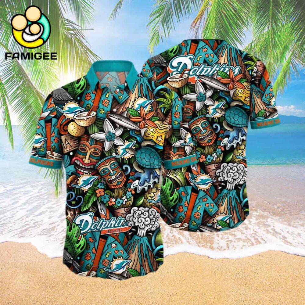 Miami Dolphins For Fans Custom Summer Aloha Football s Hawaiian Shirt 3