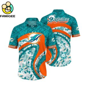 Miami Dolphins Graphic Floral Tropical Pattern For Fans 1 Hawaiian Shirt 1