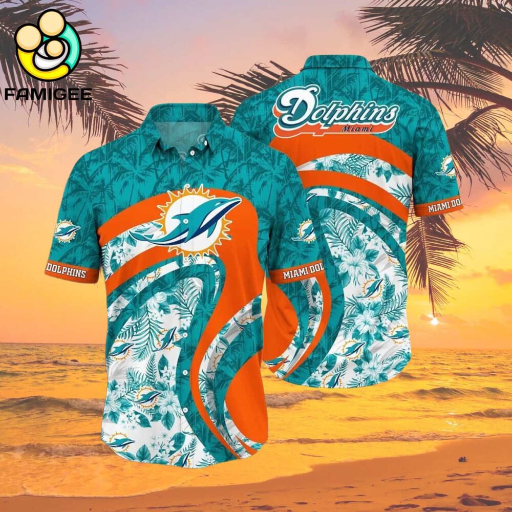 Miami Dolphins Graphic Floral Tropical Pattern For Fans 1 Hawaiian Shirt 2