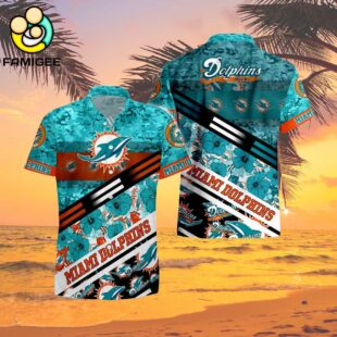 Miami Dolphins Nfl 3d Camo Floral T Hawaiian Shirt 2
