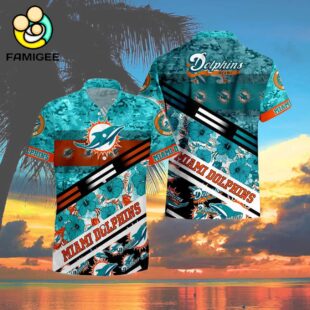 Miami Dolphins Nfl 3d Camo Floral T Hawaiian Shirt 4