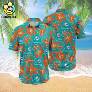 Miami Dolphins Nfl Floral Button Hawaiian Shirt 3