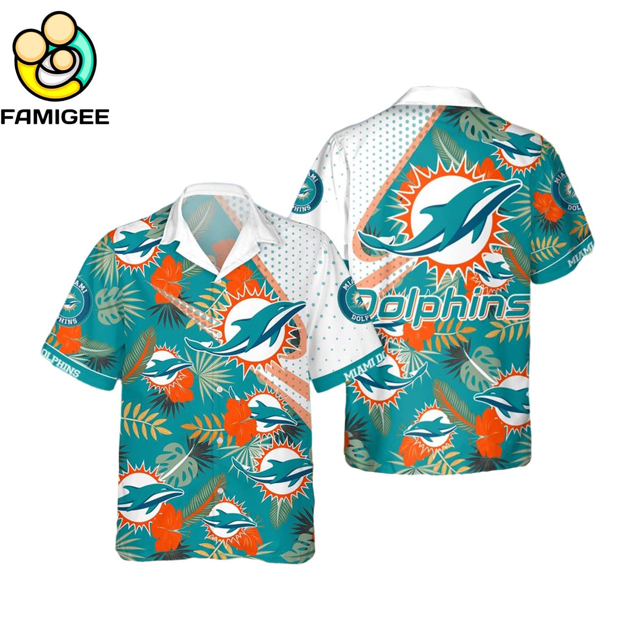 Miami Dolphins Tropical Pattern New Summer Beach Trip For Fans Hawaiian Shirt Miami Dolphins Tropical Pattern New Summer Beach Trip For Fans Hawaiian Shirt