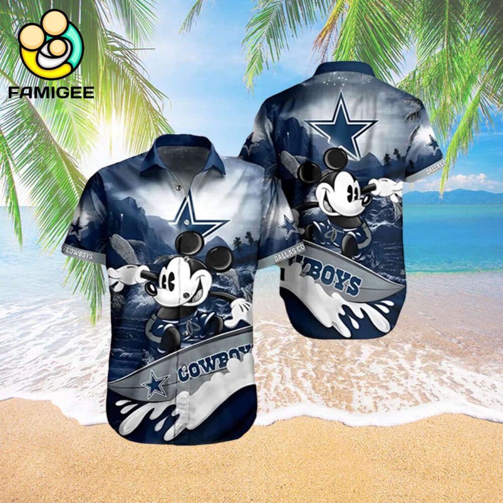 Mickey Mouse Surf Nfl Dallas Cowboys 2024 Hawaiian Shirt 3