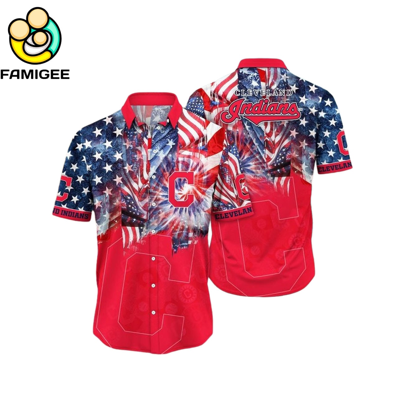 Mlb Cleveland Indians Flower 4th Of July Hawaiian Shirt Mlb Cleveland Indians Flower 4th Of July Hawaiian Shirt