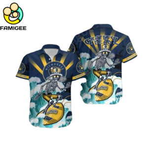 Mlb Milwaukee Brewers Grateful Dead Hawaiian Shirt 1