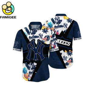 Mlb New York Yankees Flower Swing Into Sunset Hawaiian Shirt 1