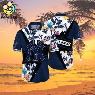 Mlb New York Yankees Flower Swing Into Sunset Hawaiian Shirt 2